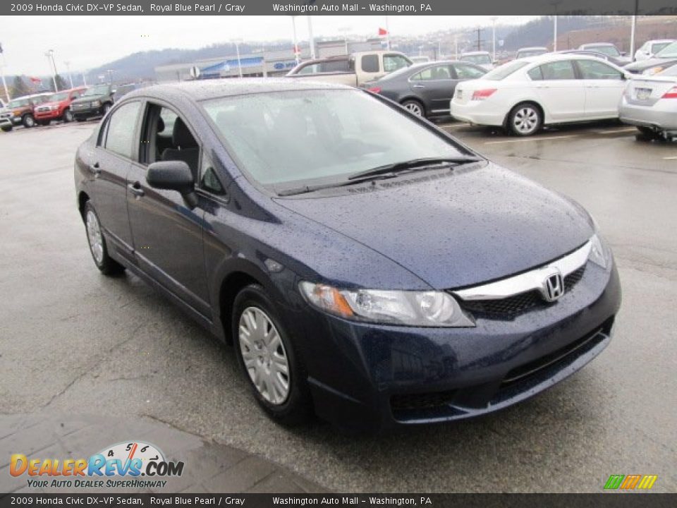 2009 Honda Civic DX-VP Sedan Royal Blue Pearl / Gray Photo #9