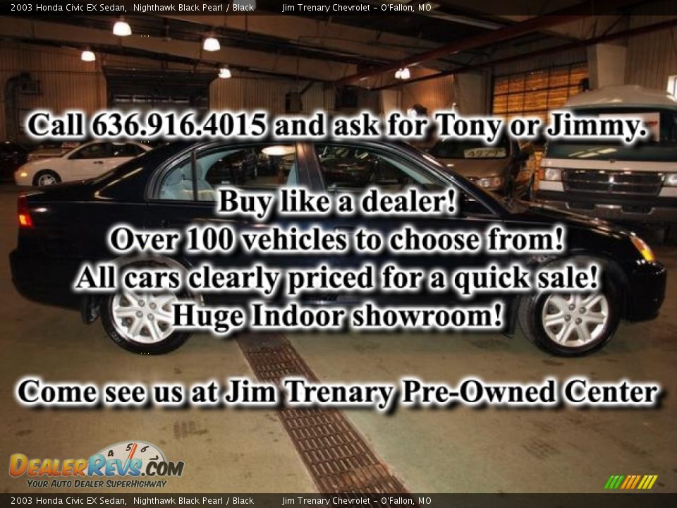 2003 Honda Civic EX Sedan Nighthawk Black Pearl / Black Photo #1