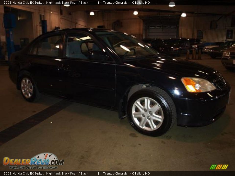 2003 Honda Civic EX Sedan Nighthawk Black Pearl / Black Photo #2