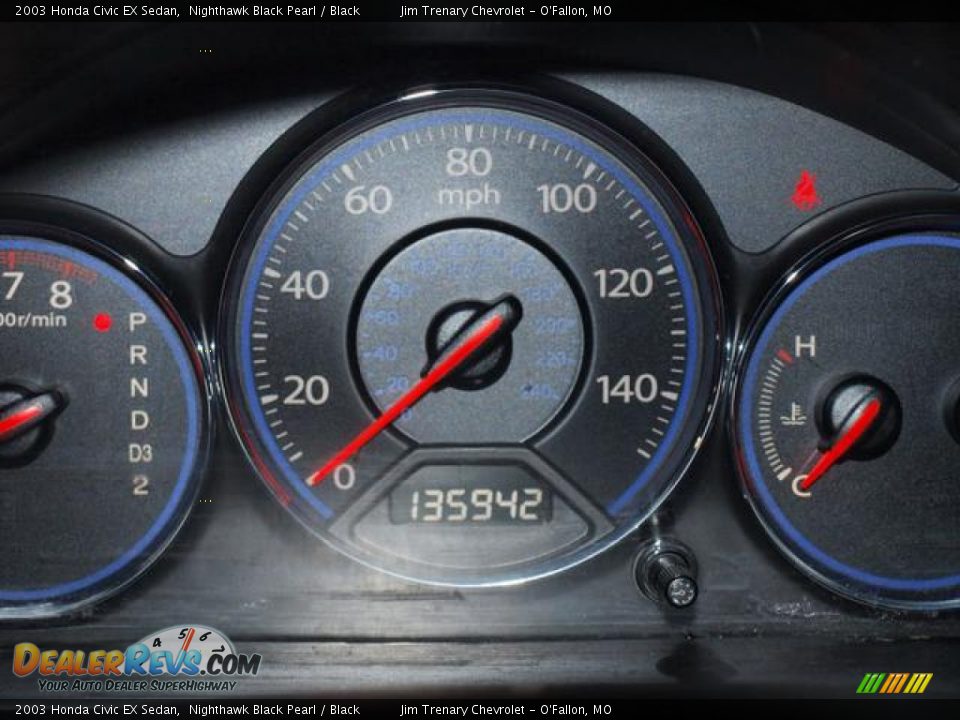2003 Honda Civic EX Sedan Nighthawk Black Pearl / Black Photo #6