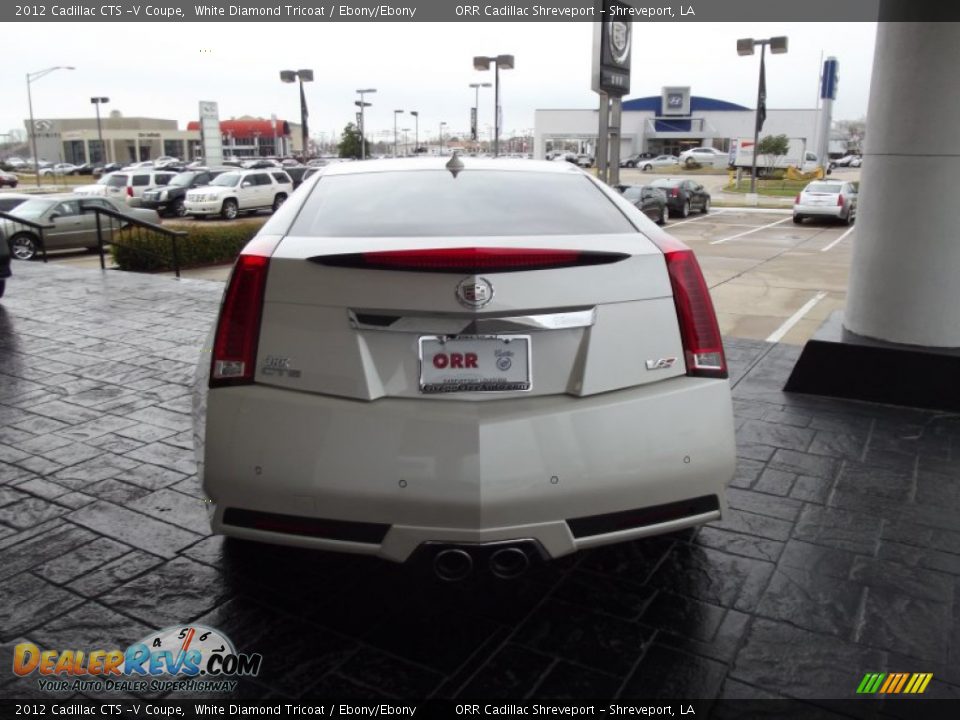 2012 Cadillac CTS -V Coupe White Diamond Tricoat / Ebony/Ebony Photo #7