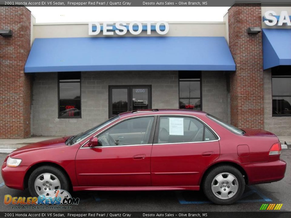 2001 Honda Accord EX V6 Sedan Firepepper Red Pearl / Quartz Gray Photo #1