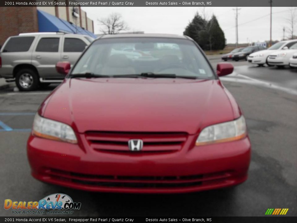 2001 Honda Accord EX V6 Sedan Firepepper Red Pearl / Quartz Gray Photo #3