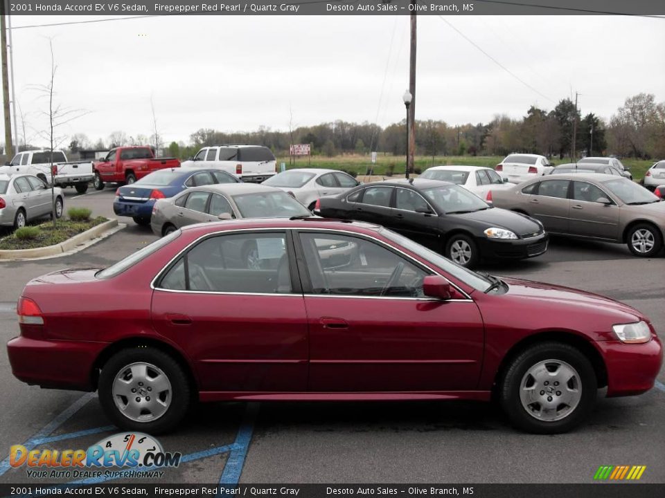 2001 Honda Accord EX V6 Sedan Firepepper Red Pearl / Quartz Gray Photo #5