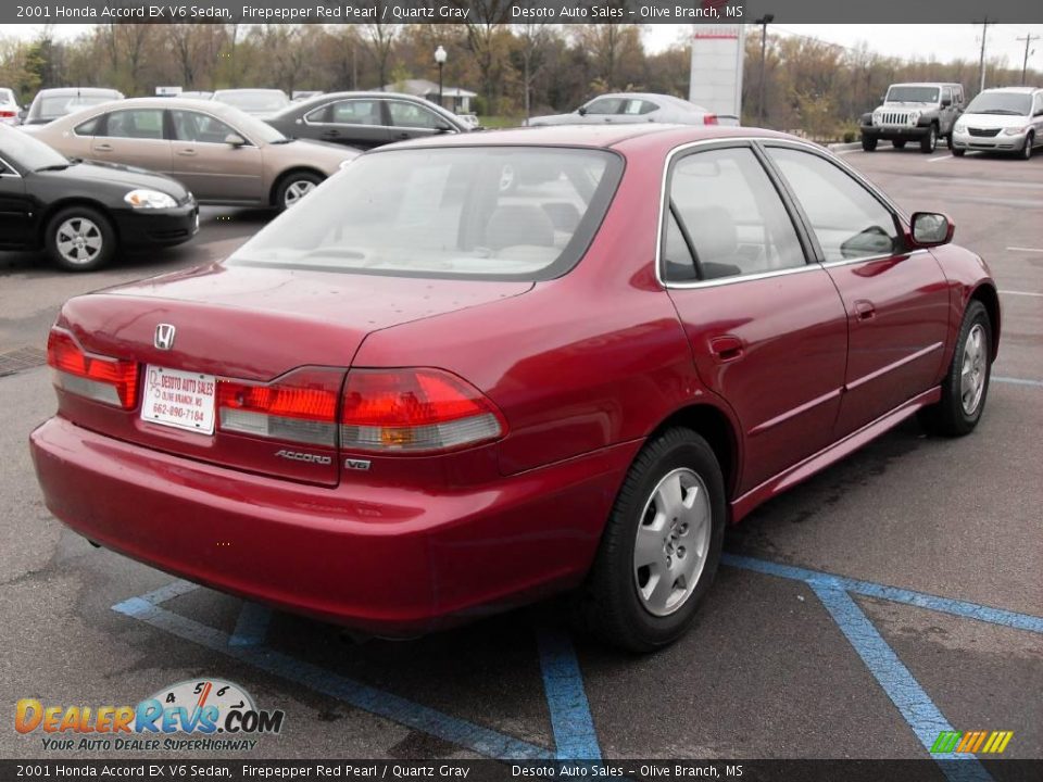 2001 Honda Accord EX V6 Sedan Firepepper Red Pearl / Quartz Gray Photo #6