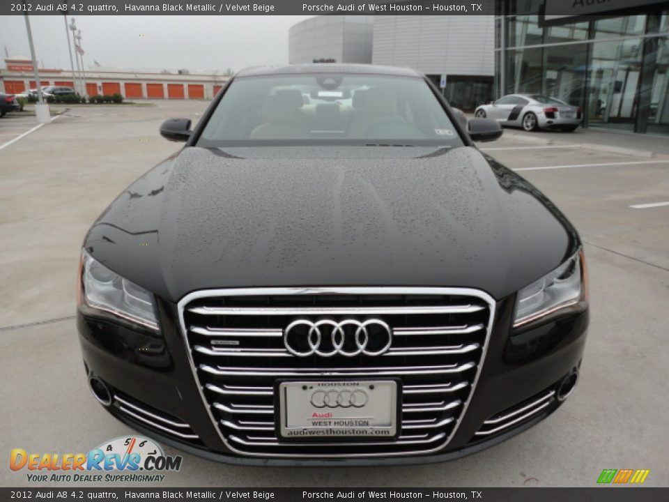 2012 Audi A8 4.2 quattro Havanna Black Metallic / Velvet Beige Photo #2