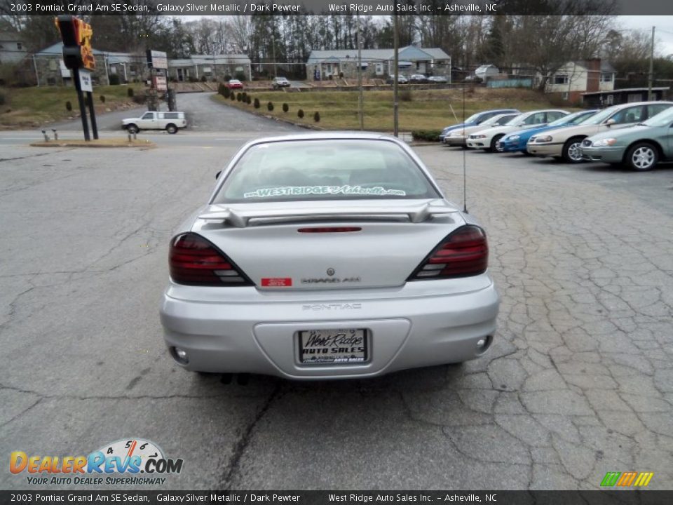 2003 Pontiac Grand Am SE Sedan Galaxy Silver Metallic / Dark Pewter Photo #7
