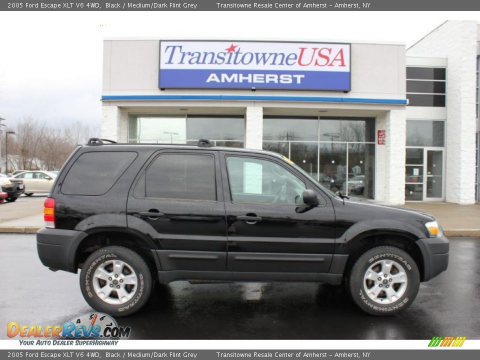2005 Ford Escape XLT V6 4WD Black / Medium/Dark Flint Grey Photo #4