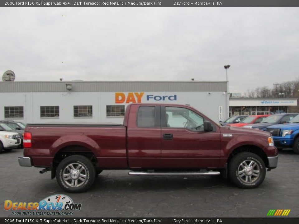 2006 Ford F150 XLT SuperCab 4x4 Dark Toreador Red Metallic / Medium/Dark Flint Photo #4