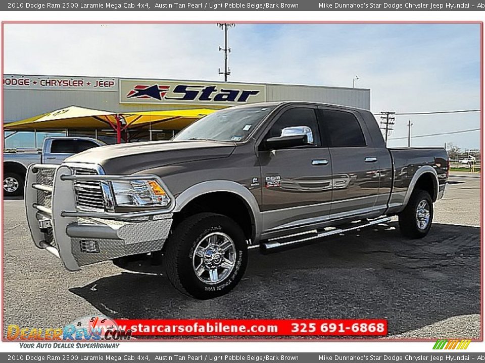 2010 Dodge Ram 2500 Laramie Mega Cab 4x4 Austin Tan Pearl / Light Pebble Beige/Bark Brown Photo #1