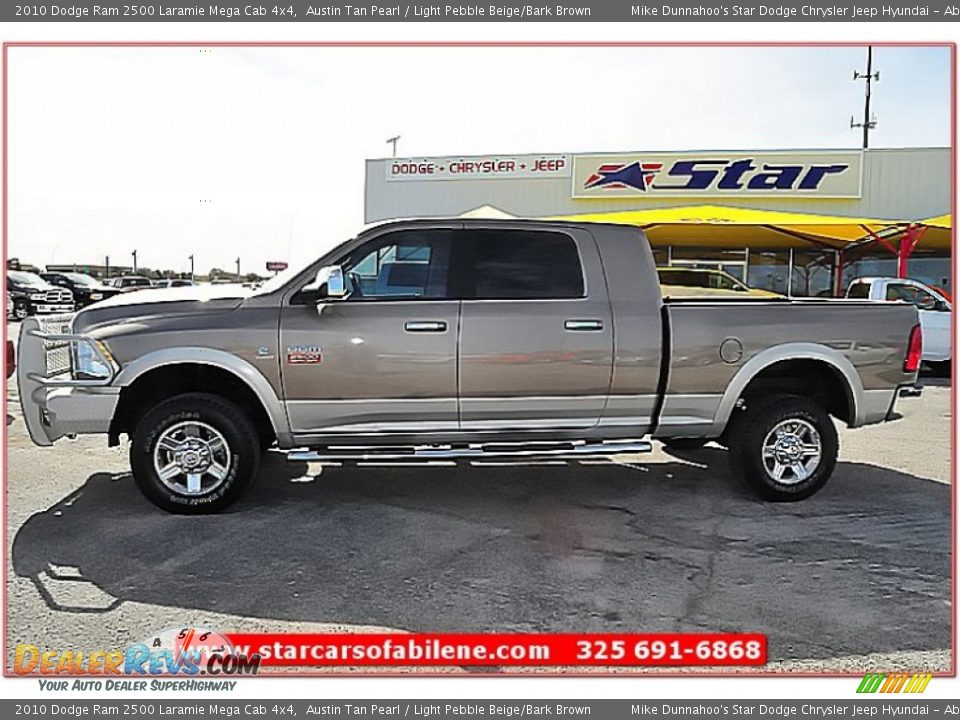 2010 Dodge Ram 2500 Laramie Mega Cab 4x4 Austin Tan Pearl / Light Pebble Beige/Bark Brown Photo #2