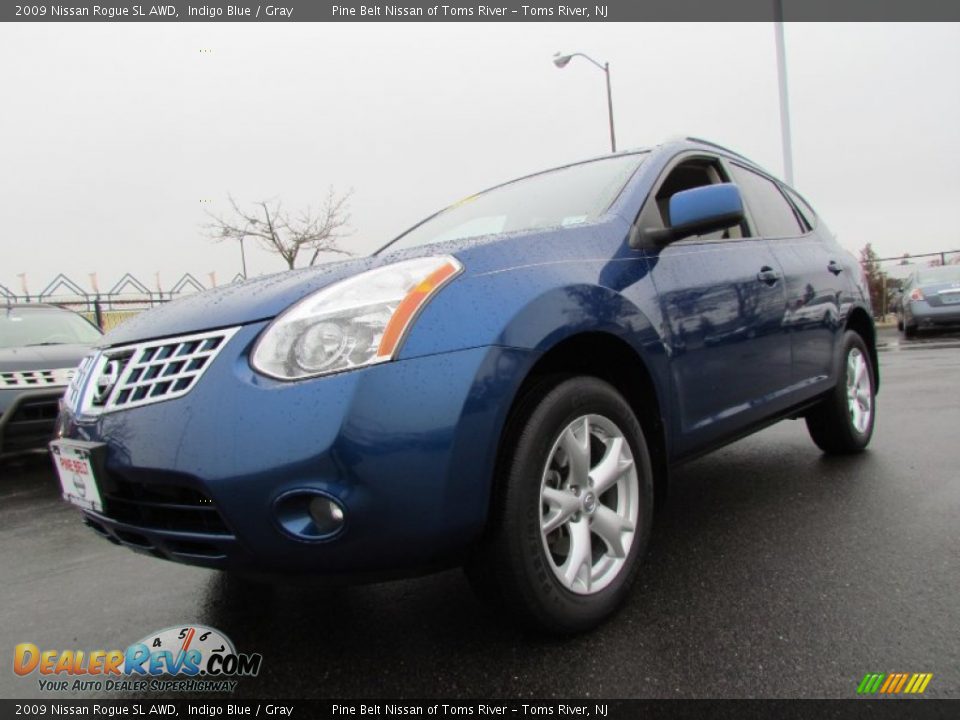 2009 Nissan Rogue SL AWD Indigo Blue / Gray Photo #1