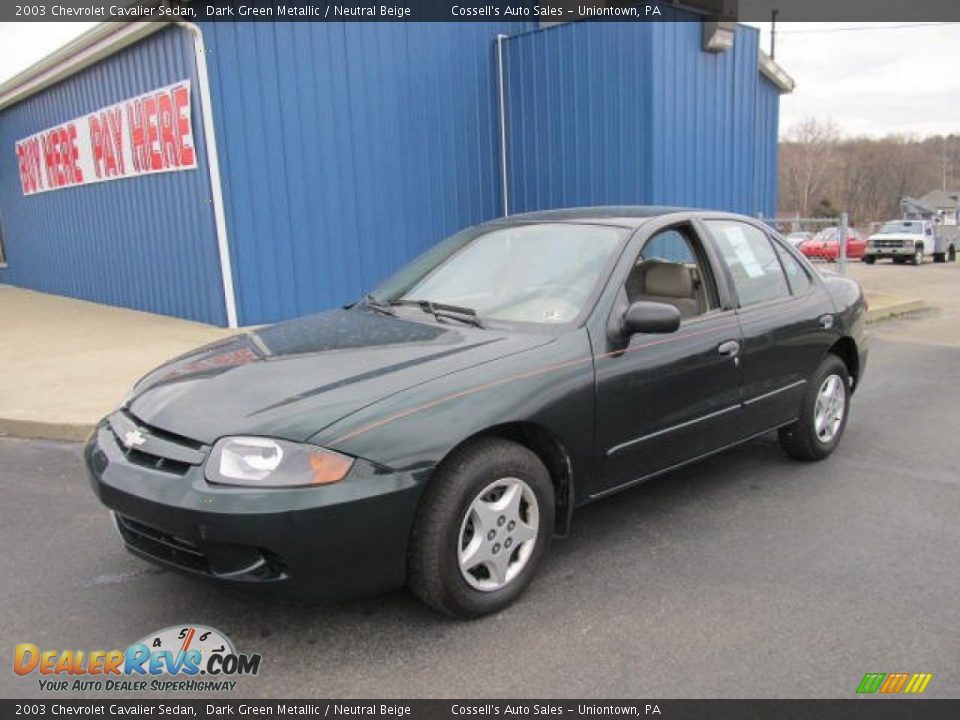 2003 Chevrolet Cavalier Sedan Dark Green Metallic / Neutral Beige Photo #1