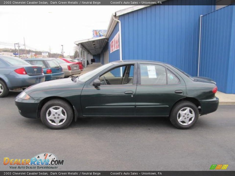 2003 Chevrolet Cavalier Sedan Dark Green Metallic / Neutral Beige Photo #2
