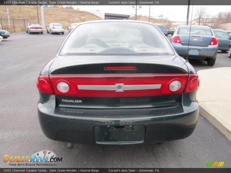 2003 Chevrolet Cavalier Sedan Dark Green Metallic / Neutral Beige Photo #3
