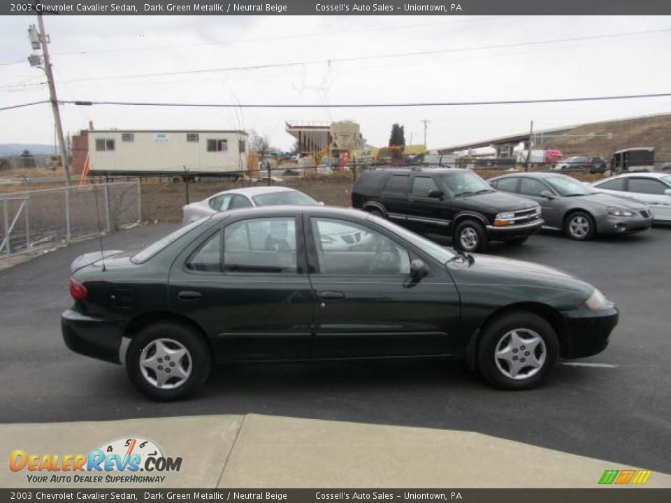 2003 Chevrolet Cavalier Sedan Dark Green Metallic / Neutral Beige Photo #4