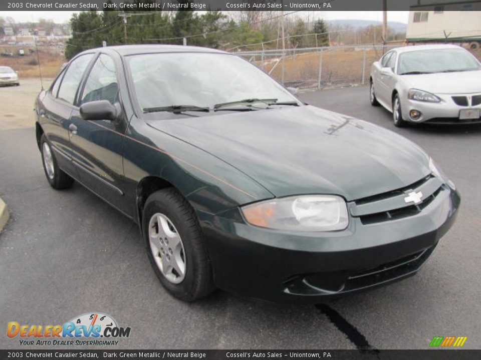 2003 Chevrolet Cavalier Sedan Dark Green Metallic / Neutral Beige Photo #5