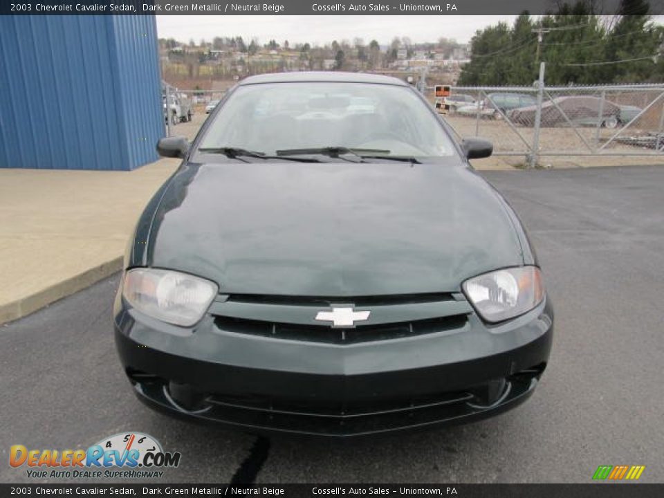 2003 Chevrolet Cavalier Sedan Dark Green Metallic / Neutral Beige Photo #6