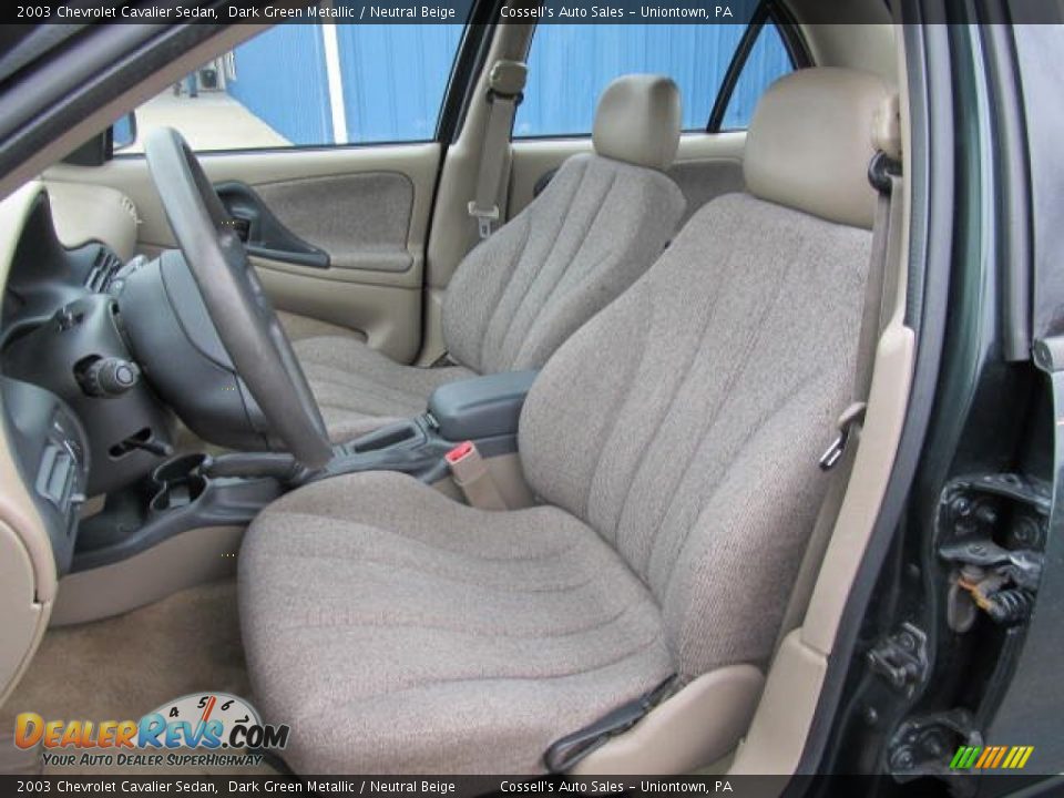 2003 Chevrolet Cavalier Sedan Dark Green Metallic / Neutral Beige Photo #9