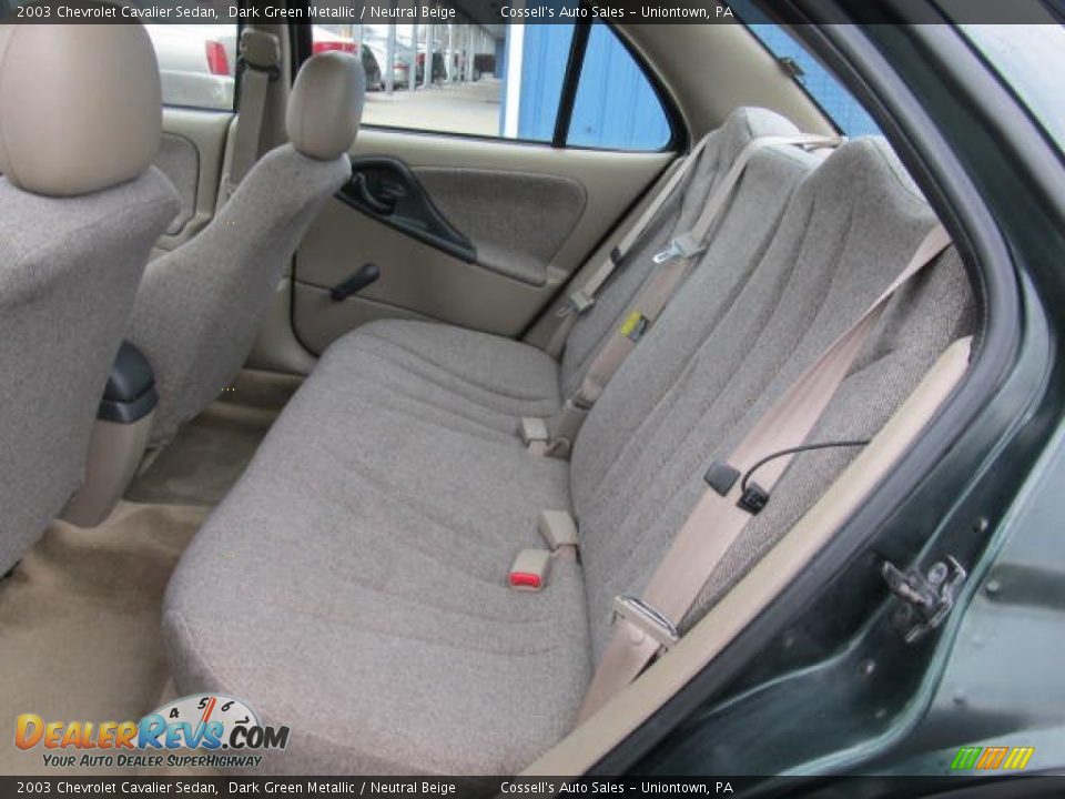 2003 Chevrolet Cavalier Sedan Dark Green Metallic / Neutral Beige Photo #10