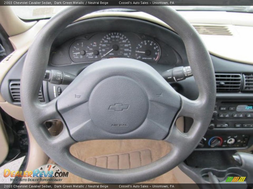 2003 Chevrolet Cavalier Sedan Dark Green Metallic / Neutral Beige Photo #11