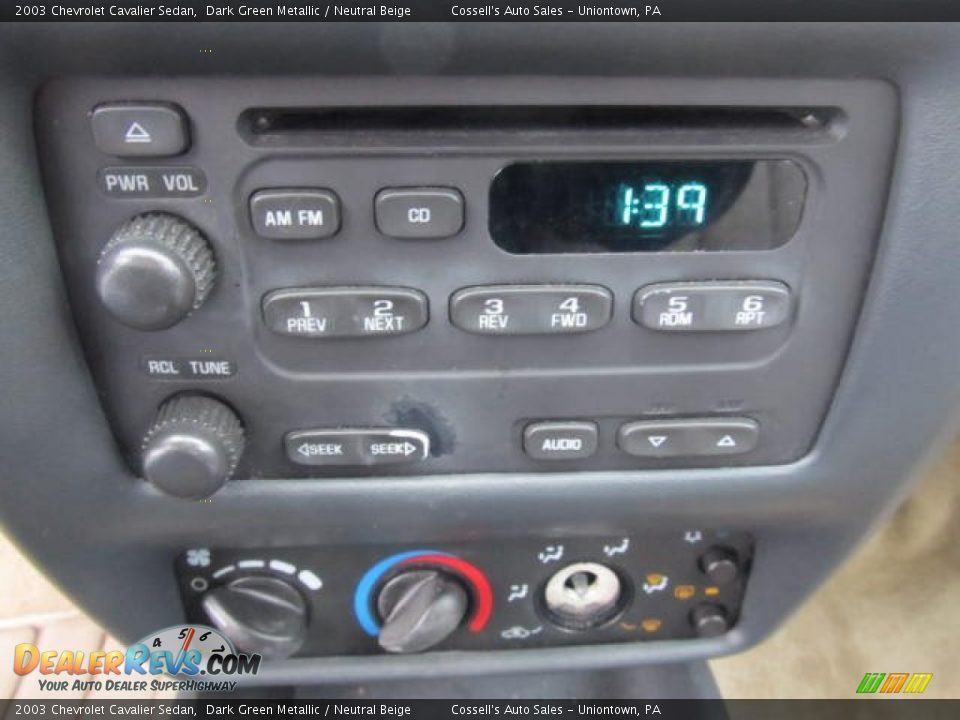 2003 Chevrolet Cavalier Sedan Dark Green Metallic / Neutral Beige Photo #12