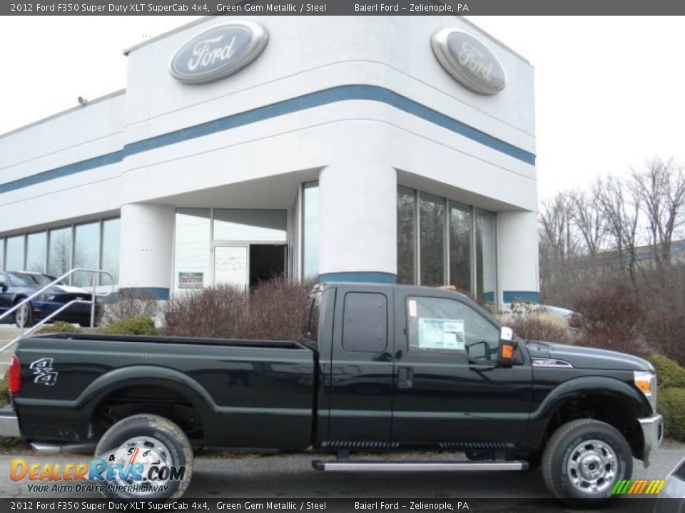 2012 Ford F350 Super Duty XLT SuperCab 4x4 Green Gem Metallic / Steel Photo #1