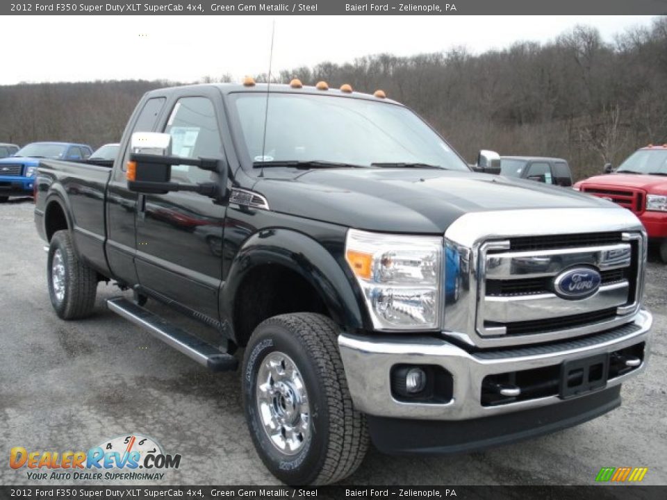 2012 Ford F350 Super Duty XLT SuperCab 4x4 Green Gem Metallic / Steel Photo #2