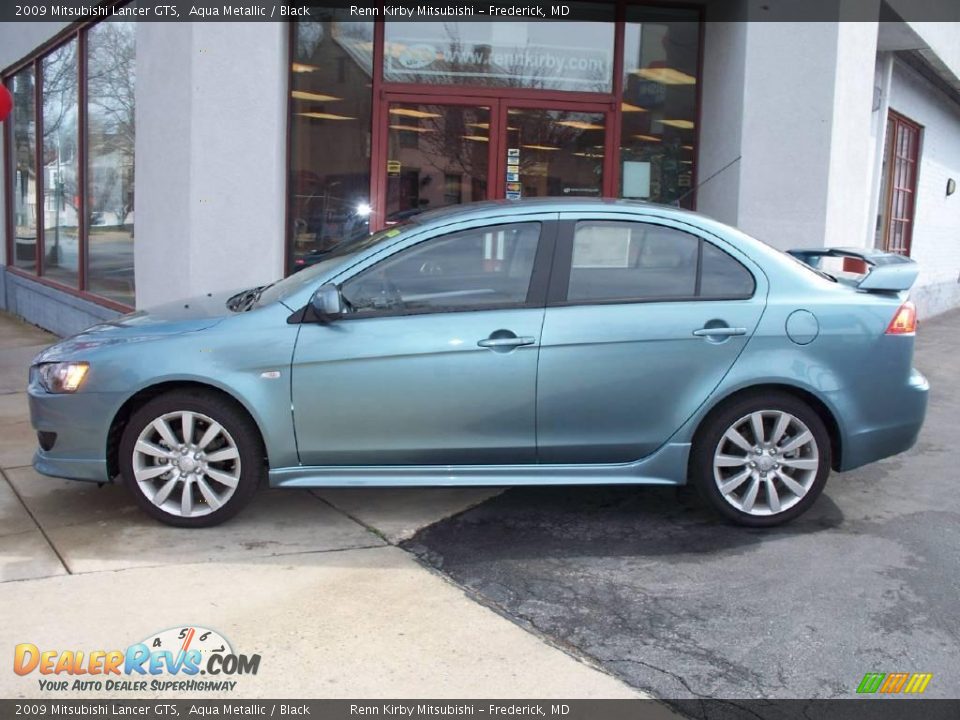 2009 Mitsubishi Lancer GTS Aqua Metallic / Black Photo #2