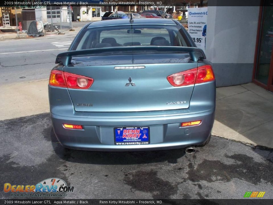 2009 Mitsubishi Lancer GTS Aqua Metallic / Black Photo #4