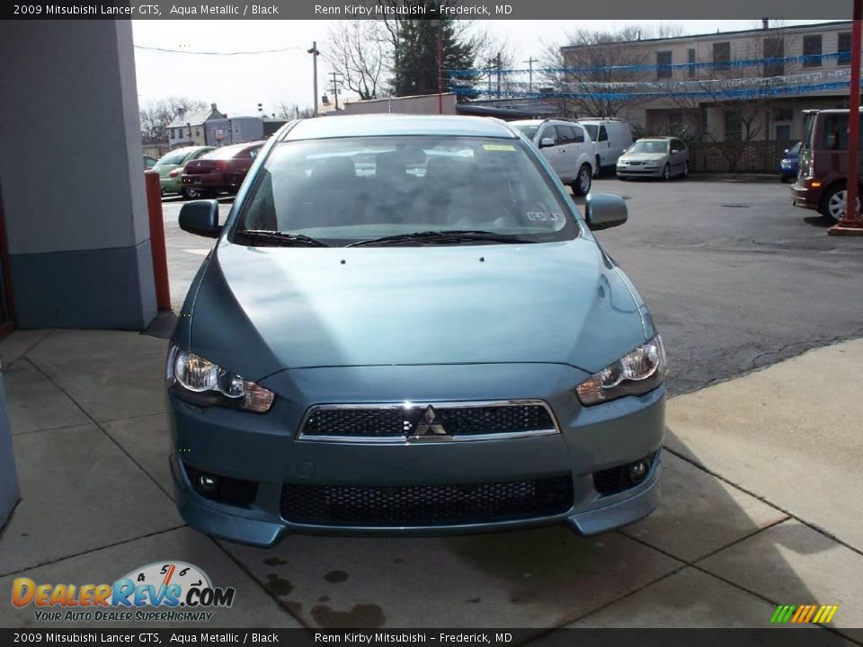 2009 Mitsubishi Lancer GTS Aqua Metallic / Black Photo #5