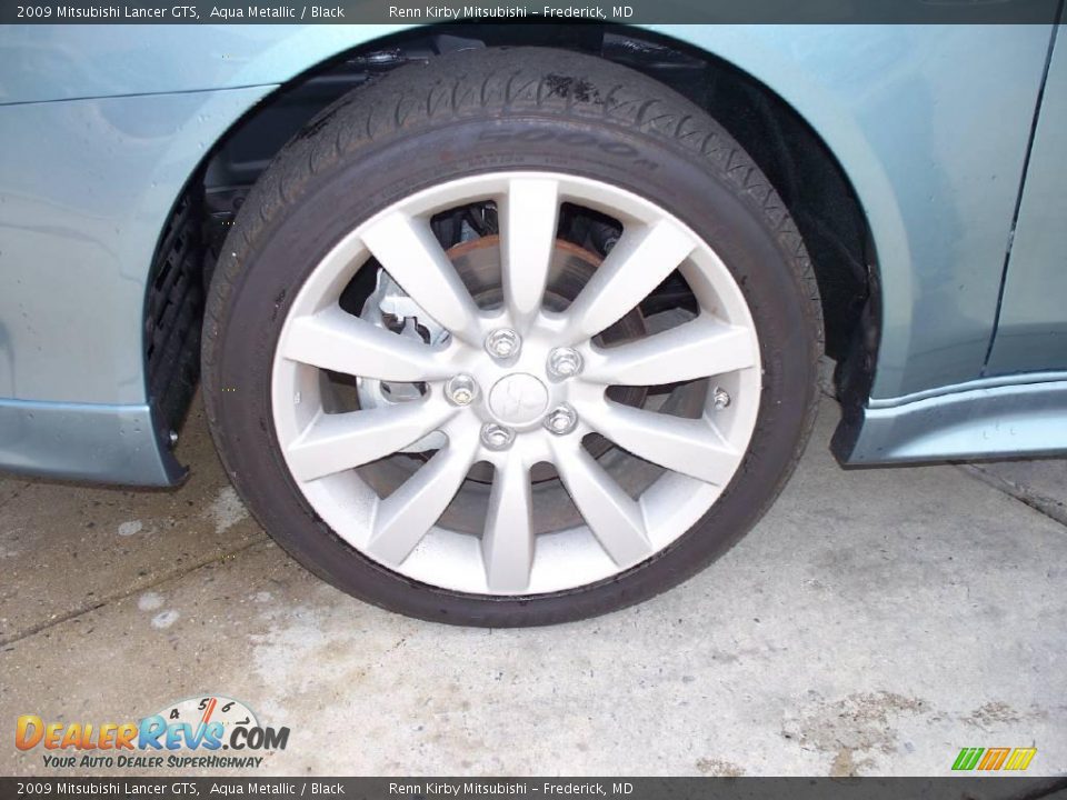 2009 Mitsubishi Lancer GTS Aqua Metallic / Black Photo #6