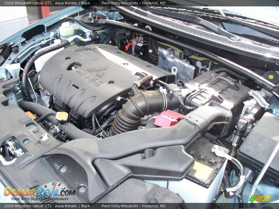 2009 Mitsubishi Lancer GTS Aqua Metallic / Black Photo #17