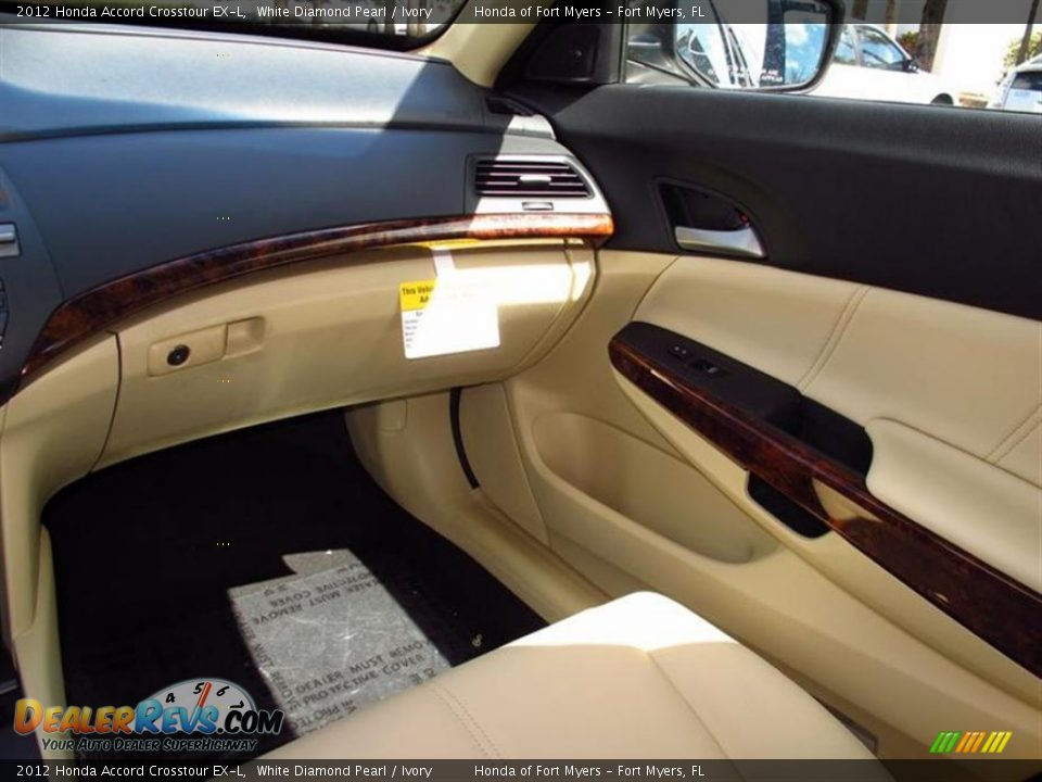 2012 Honda Accord Crosstour EX-L White Diamond Pearl / Ivory Photo #7