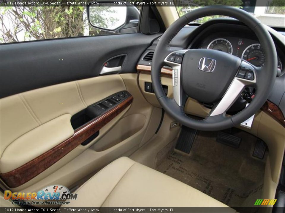 2012 Honda Accord EX-L Sedan Taffeta White / Ivory Photo #5