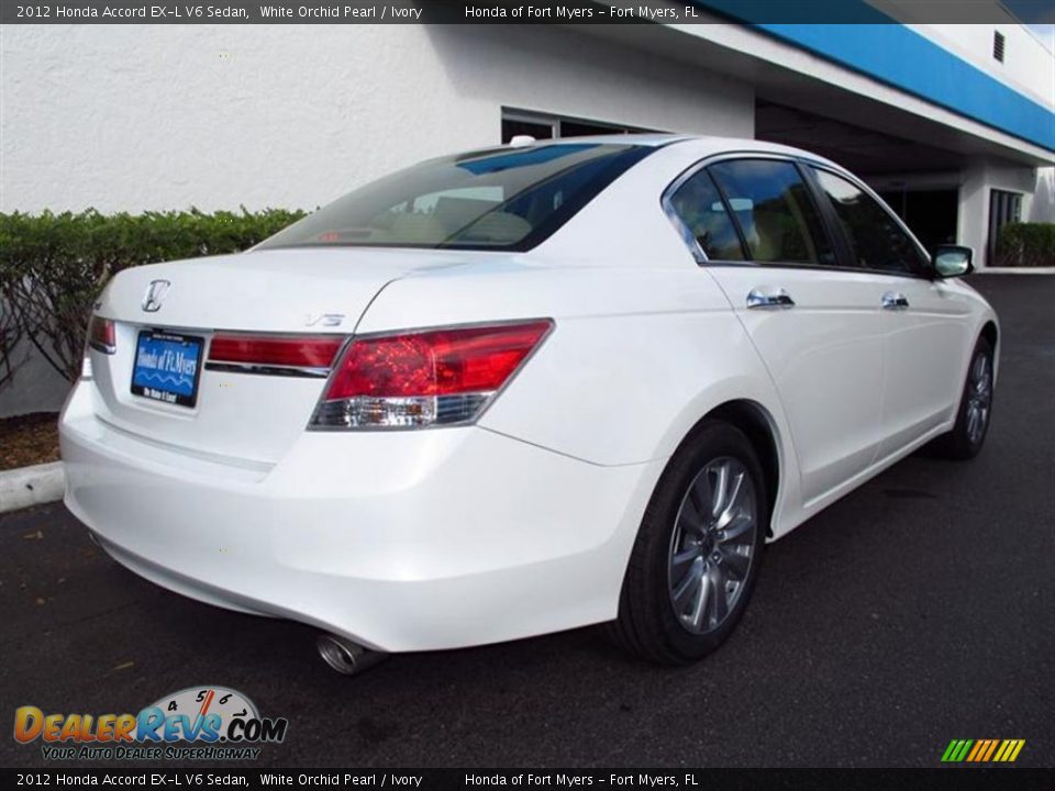 2012 Honda Accord EX-L V6 Sedan White Orchid Pearl / Ivory Photo #3