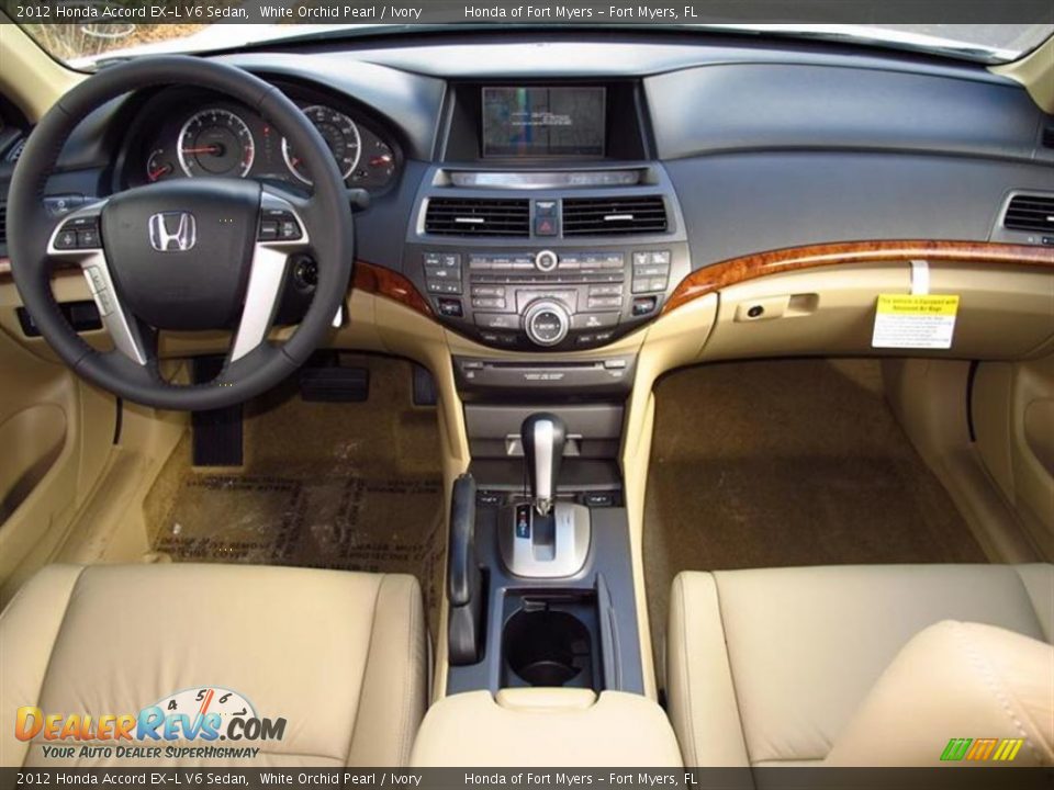 2012 Honda Accord EX-L V6 Sedan White Orchid Pearl / Ivory Photo #4