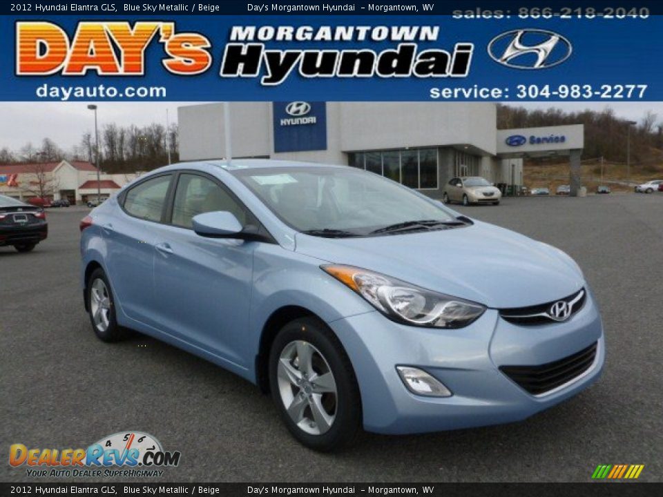 2012 Hyundai Elantra GLS Blue Sky Metallic / Beige Photo #1