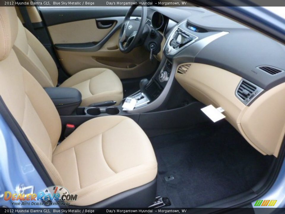 2012 Hyundai Elantra GLS Blue Sky Metallic / Beige Photo #10