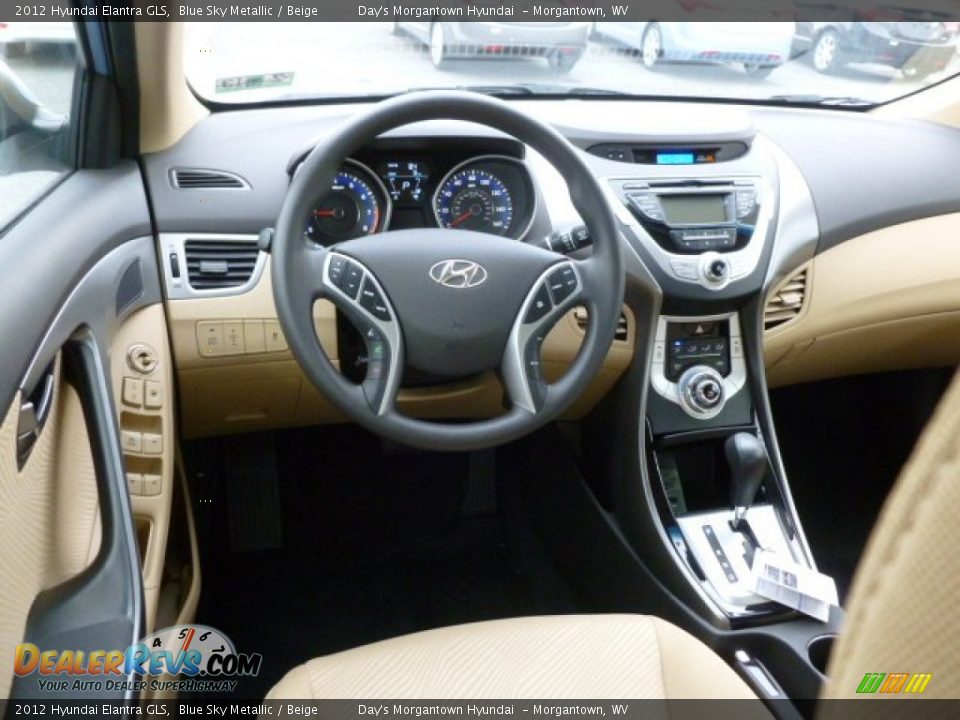 2012 Hyundai Elantra GLS Blue Sky Metallic / Beige Photo #14