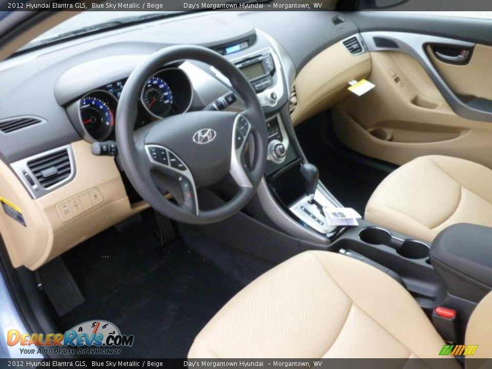 2012 Hyundai Elantra GLS Blue Sky Metallic / Beige Photo #16