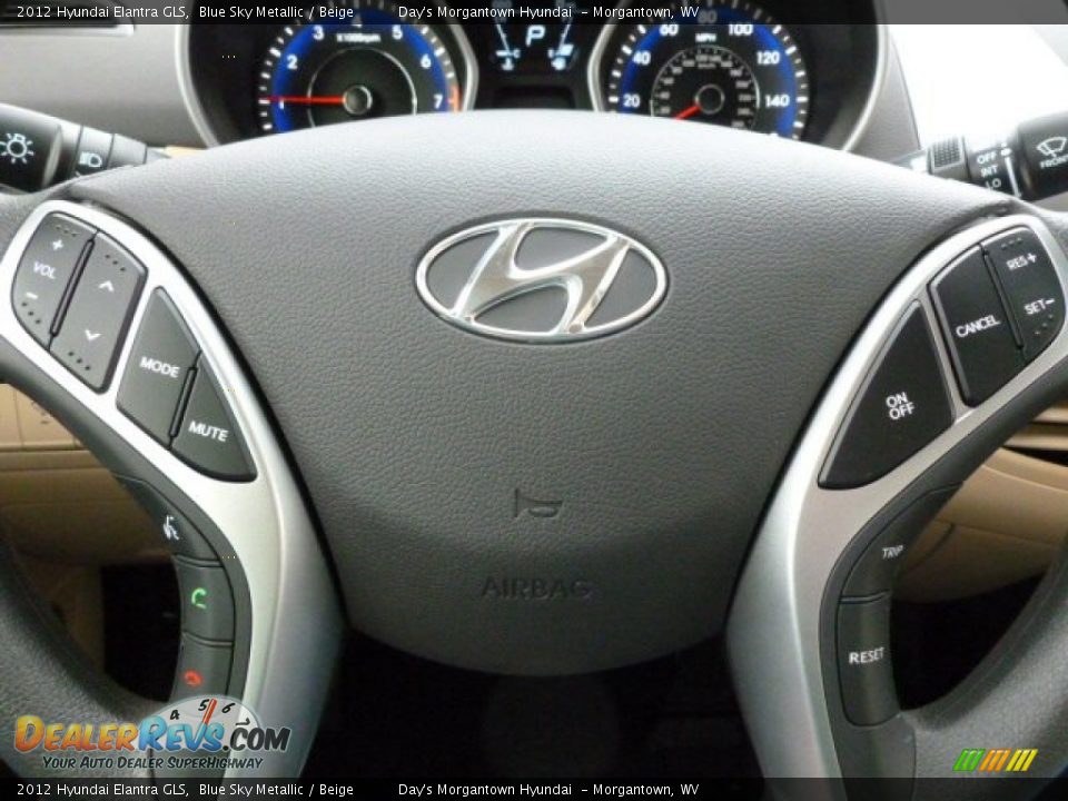 2012 Hyundai Elantra GLS Blue Sky Metallic / Beige Photo #18