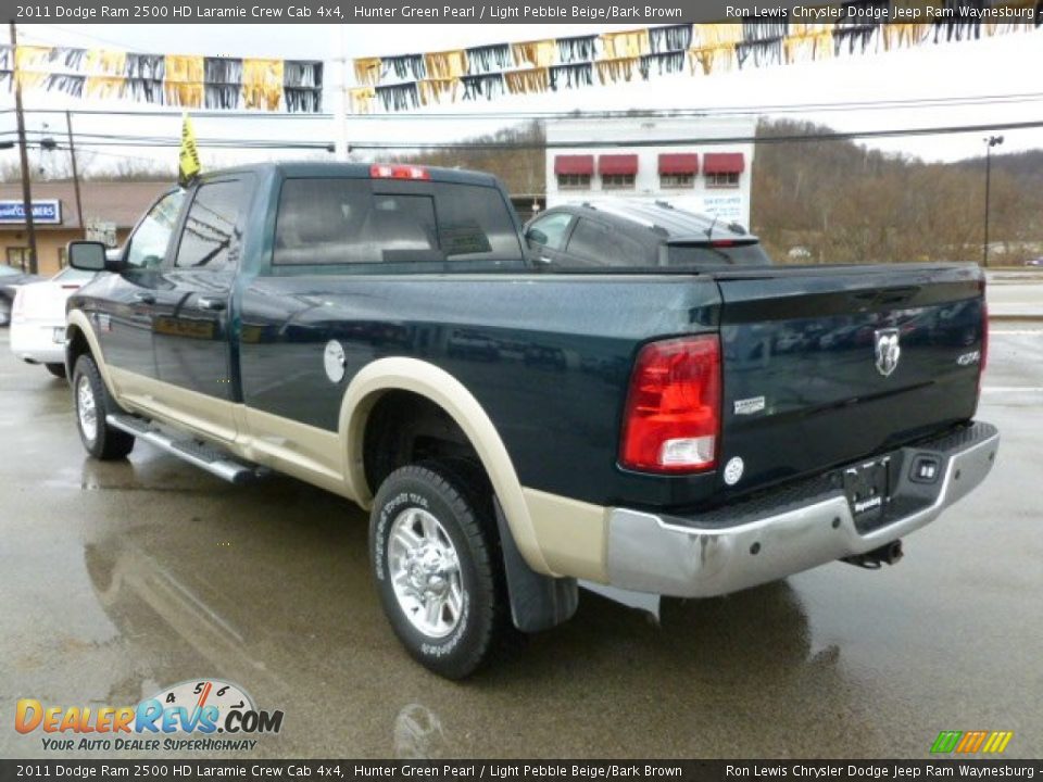 2011 Dodge Ram 2500 HD Laramie Crew Cab 4x4 Hunter Green Pearl / Light Pebble Beige/Bark Brown Photo #3