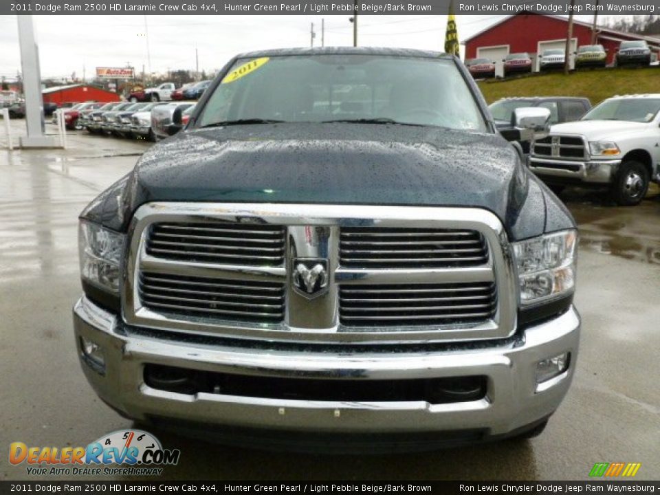 2011 Dodge Ram 2500 HD Laramie Crew Cab 4x4 Hunter Green Pearl / Light Pebble Beige/Bark Brown Photo #8