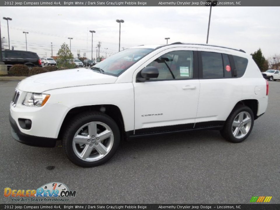 2012 Jeep Compass Limited 4x4 Bright White / Dark Slate Gray/Light Pebble Beige Photo #1