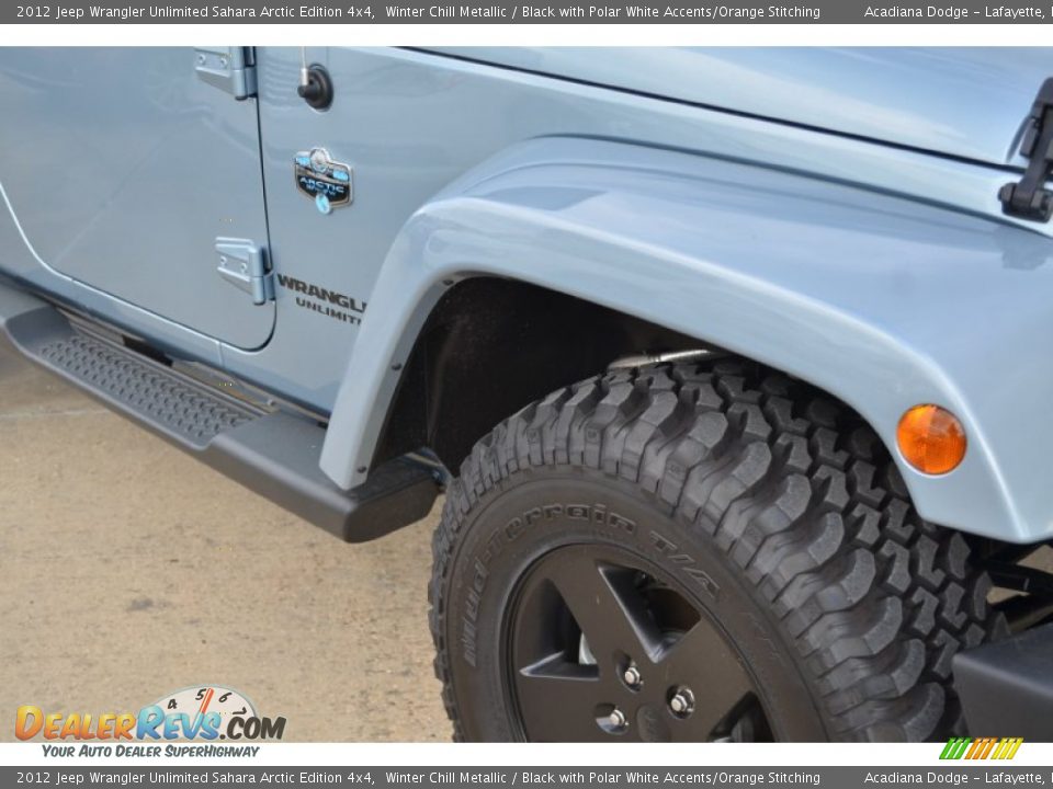 2012 Jeep Wrangler Unlimited Sahara Arctic Edition 4x4 Winter Chill Metallic / Black with Polar White Accents/Orange Stitching Photo #10