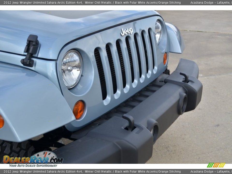 2012 Jeep Wrangler Unlimited Sahara Arctic Edition 4x4 Winter Chill Metallic / Black with Polar White Accents/Orange Stitching Photo #11