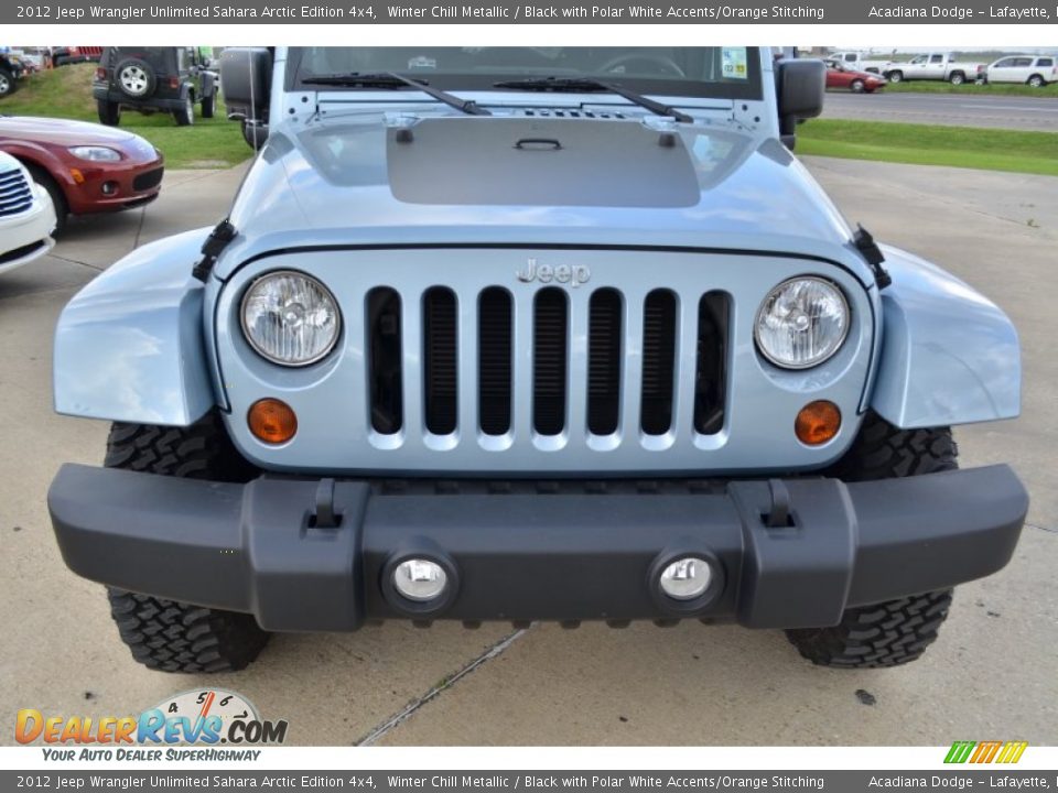 2012 Jeep Wrangler Unlimited Sahara Arctic Edition 4x4 Winter Chill Metallic / Black with Polar White Accents/Orange Stitching Photo #12