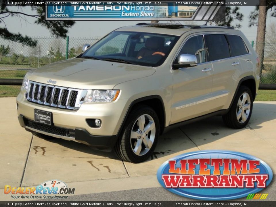 2011 Jeep Grand Cherokee Overland White Gold Metallic / Dark Frost Beige/Light Frost Beige Photo #1