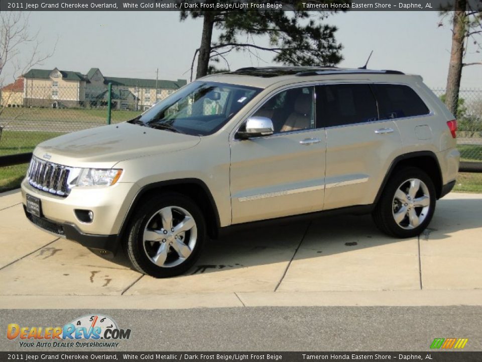 2011 Jeep Grand Cherokee Overland White Gold Metallic / Dark Frost Beige/Light Frost Beige Photo #9